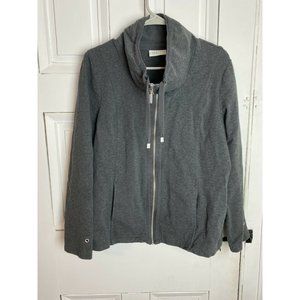 Denim & Co Active Grey high neck full zip sweatshi